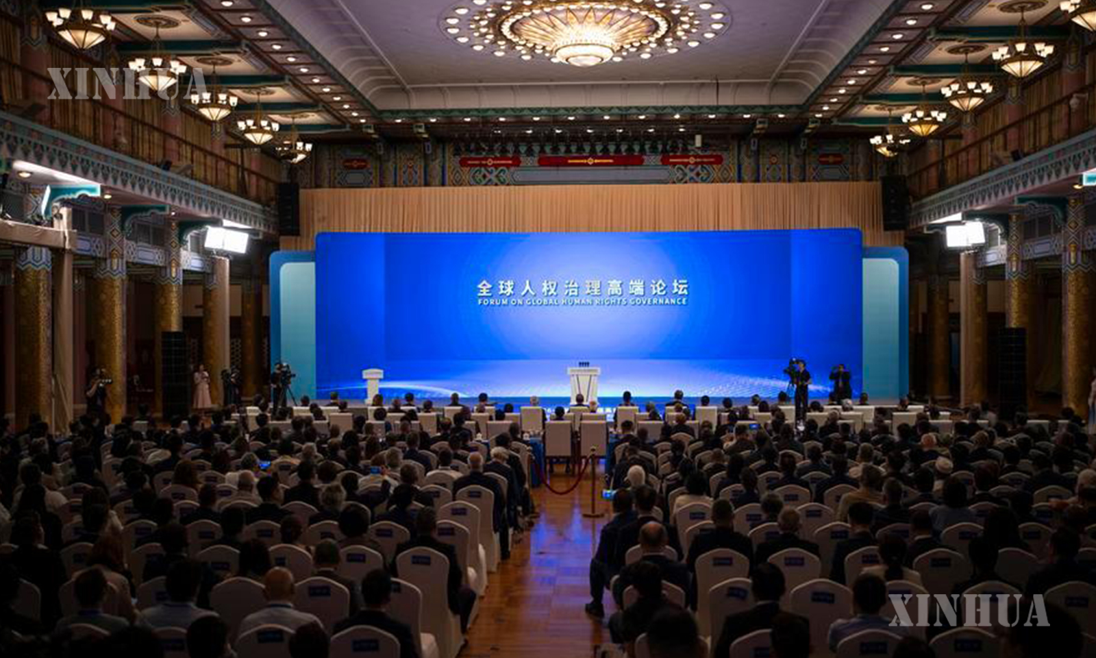 တရုတ်နိုင်ငံ ပေကျင်းမြို့တွင် ၂၀၂၆ ခုနှစ် ကမ္ဘာလုံးဆိုင်ရာ လူ့အခွင့်အရေးစီမံခန့်ခွဲမှုဖိုရမ် ဖွင့်ပွဲအခမ်းအနားမြင်ကွင်းကို ၂၀၂၆ ခုနှစ် ဇွန် ၁၁ ရက်က တွေ့ရစဉ် (ဆင်ဟွာ)