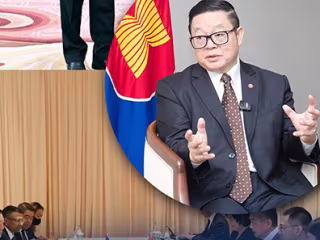 တရုတ်နိုင်ငံခြားရေးဝန်ကြီး ဝမ်ရိနှင့် အာဆီယံ အထွေထွေအတွင်းရေးမှူးချုပ် Kao Kim Hourn တွေ့ဆုံ