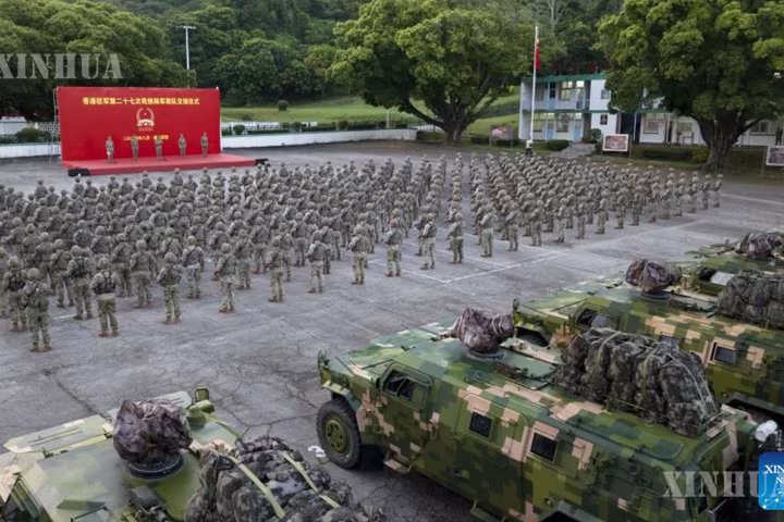 ဟောင်ကောင်အခြေစိုက် တရုတ်ပြည်သူ့လွတ်မြောက်ရေးတပ်မတော် (PLA) တပ်ဖွဲ့က PLA တည်ထောင်ခြင်း ၉၉ နှစ်မြောက် အထိမ်းအမှတ်အခမ်းအနား ကျင်းပ