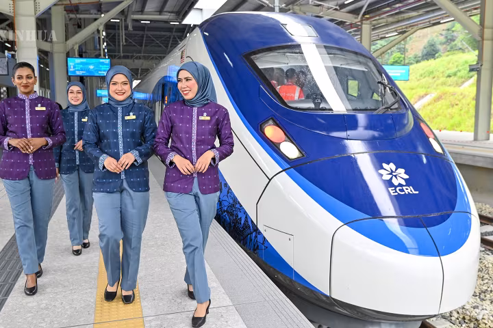 တရုတ်ကုမ္ပဏီလုပ်ငန်း တာဝန်ယူဆောက်လုပ်သော မလေးရှားနိုင်ငံ ECRL စီမံကိန်း၏ ပထမအဆင့် ဆောက်လုပ်ရေးလုပ်ငန်း ရွေ့လျားမှုဆိုင်ရာ စစ်ဆေးမှုအဆင့်သို့ ရောက်ရှိ