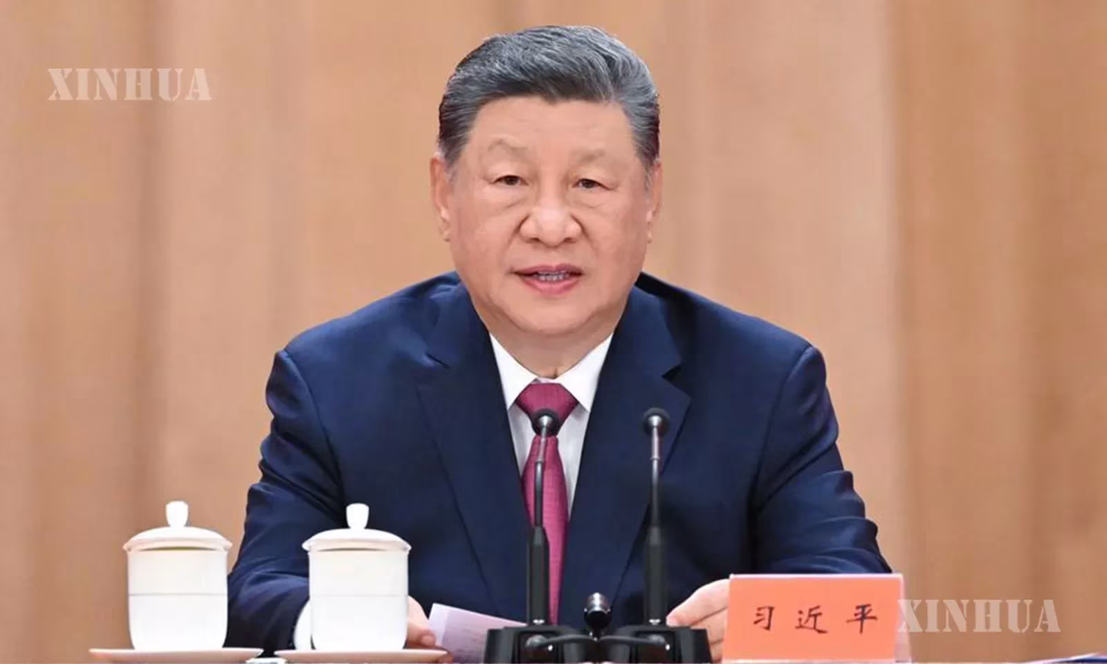 တရုတ်နိုင်ငံ ပေကျင်းမြို့၌ ကျင်းပသည့် ကျန်ဇီမင်း၏ ရာပြည့် မွေးနေ့အထိမ်းအမှတ် အခမ်းအနားသို့ တရုတ်ကွန်မြူနစ်ပါတီ ဗဟိုကော်မတီ အထွေထွေအတွင်းရေးမှူးချုပ်၊ နိုင်ငံတော်သမ္မတ၊ ဗဟိုစစ်ကော်မရှင် ဥက္ကဋ္ဌ ရှီကျင့်ဖိန် ၂၀၂၆ ခုနှစ် ဩဂုတ် ၁၇ ရက်က တက်ရောက်၍ အရေးကြီးအမှာစကား ပြောကြားနေစဉ် (ဆင်ဟွာ)