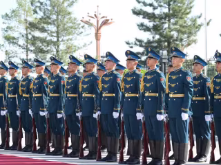 သမ္မတ ရှီက ကာဂျစ္စတန် သမ္မတ ကြီးမှူးကျင်းပသည့် ကြိုဆိုပွဲအခမ်းအနား တက်ရောက်