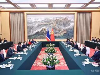 တရုတ်ကွန်မြူနစ်ပါတီ (CPC) အကြီးတန်းတာဝန်ရှိသူ မွန်ဂိုလီးယားနိုင်ငံ ဒီမိုကရက်တစ်ပါတီ ကိုယ်စားလှယ်အဖွဲ့အား လက်ခံတွေ့ဆုံ