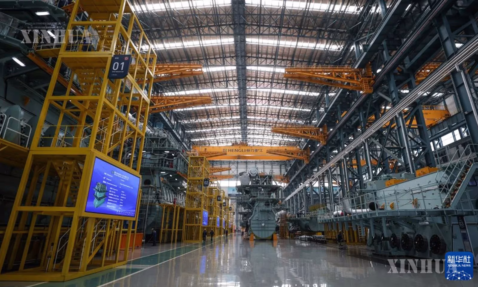 Hengli Heavy Industry Industrial Park တွင် အင်ဂျင်တပ်ဆင်ရေး အလုပ်ရုံကို ၂၀၂၆ ခုနှစ် စက်တင်ဘာ ၂၉ ရက်က တွေ့ရစဉ် (ဆင်ဟွာ)