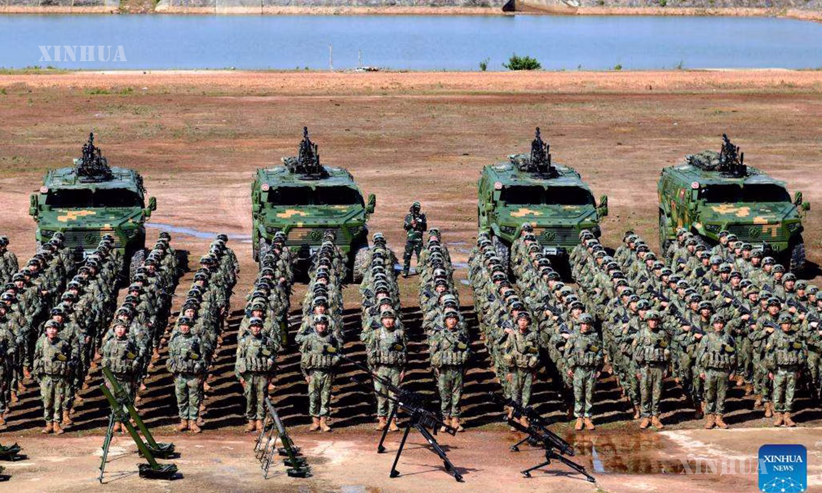 လာအိုနိုင်ငံ၌ ပြုလုပ်ခဲ့သည့် China-Laos Friendship Shield-2023 ပူးတွဲစစ်ရေးလေ့ကျင့်မှု ဖွင့်ပွဲအခမ်းအနားသို့ တက်ရောက်ခဲ့သည့် တရုတ်စစ်သည်များကို ၂၀၂၃ ခုနှစ် မေ ၁၁ ရက်က တွေ့ရစဥ် (ဆင်ဟွာ)